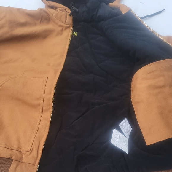 Walls Men's Insulated Bomber Jacket . Brown. Pockets, Hoodie, Articulated sleeve - Picture 7 of 9